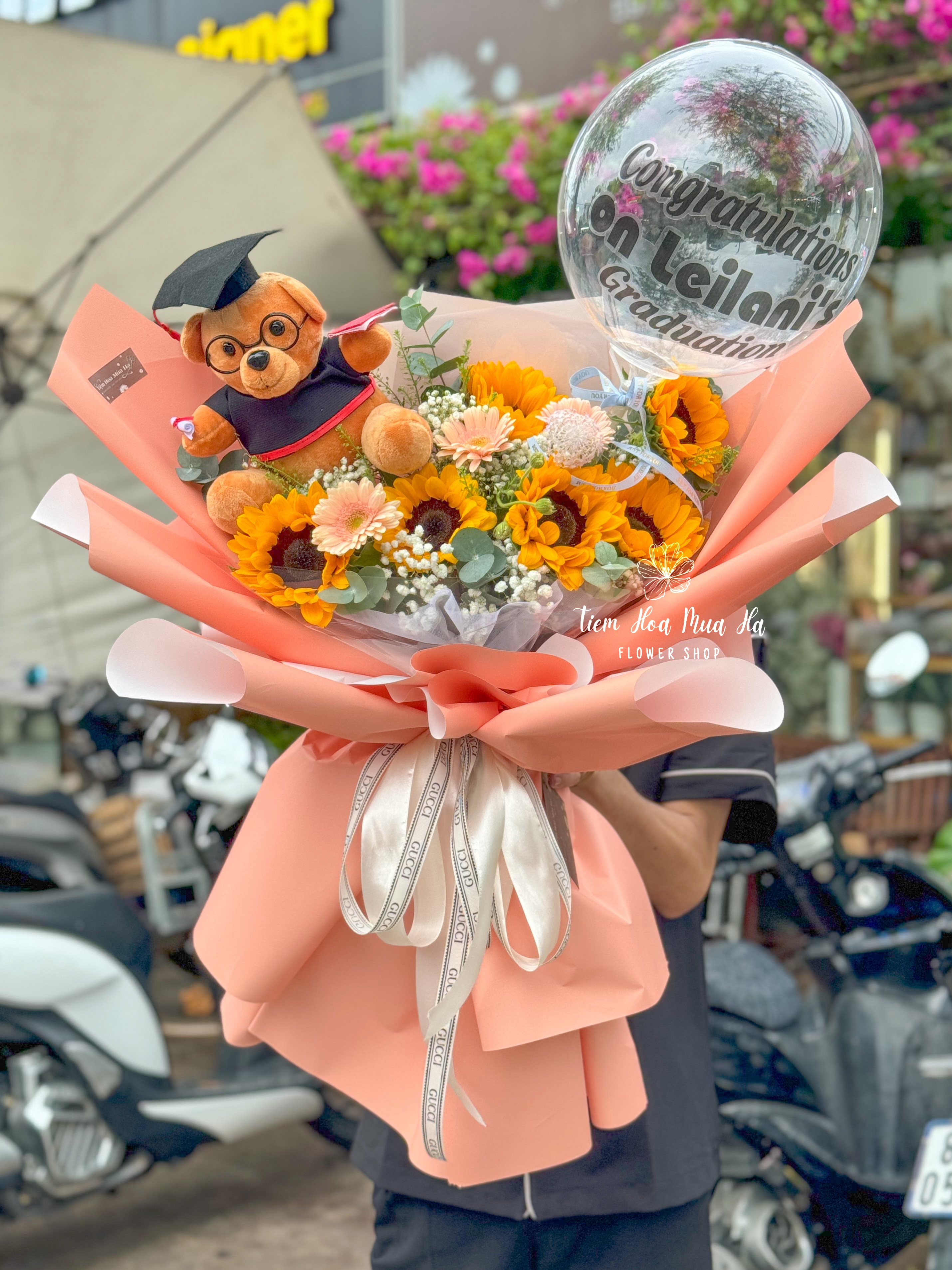 HOA HƯỚNG DƯƠNG KÈM GẤU - BH87